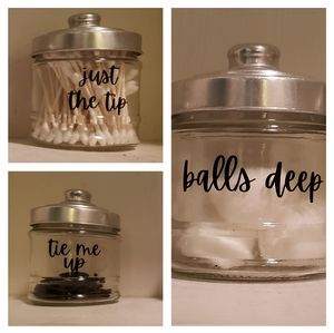 Suggestive bathroom jars